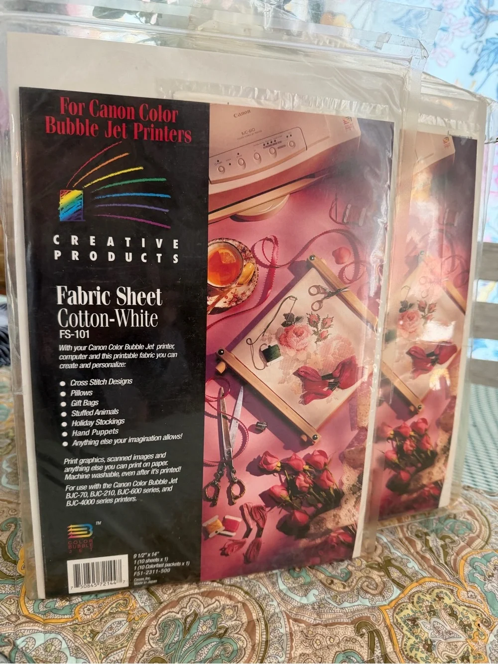 2 Packs Fabric Sheet FS-101 For Canon Color Bubble Jet Printers-9 1/2
